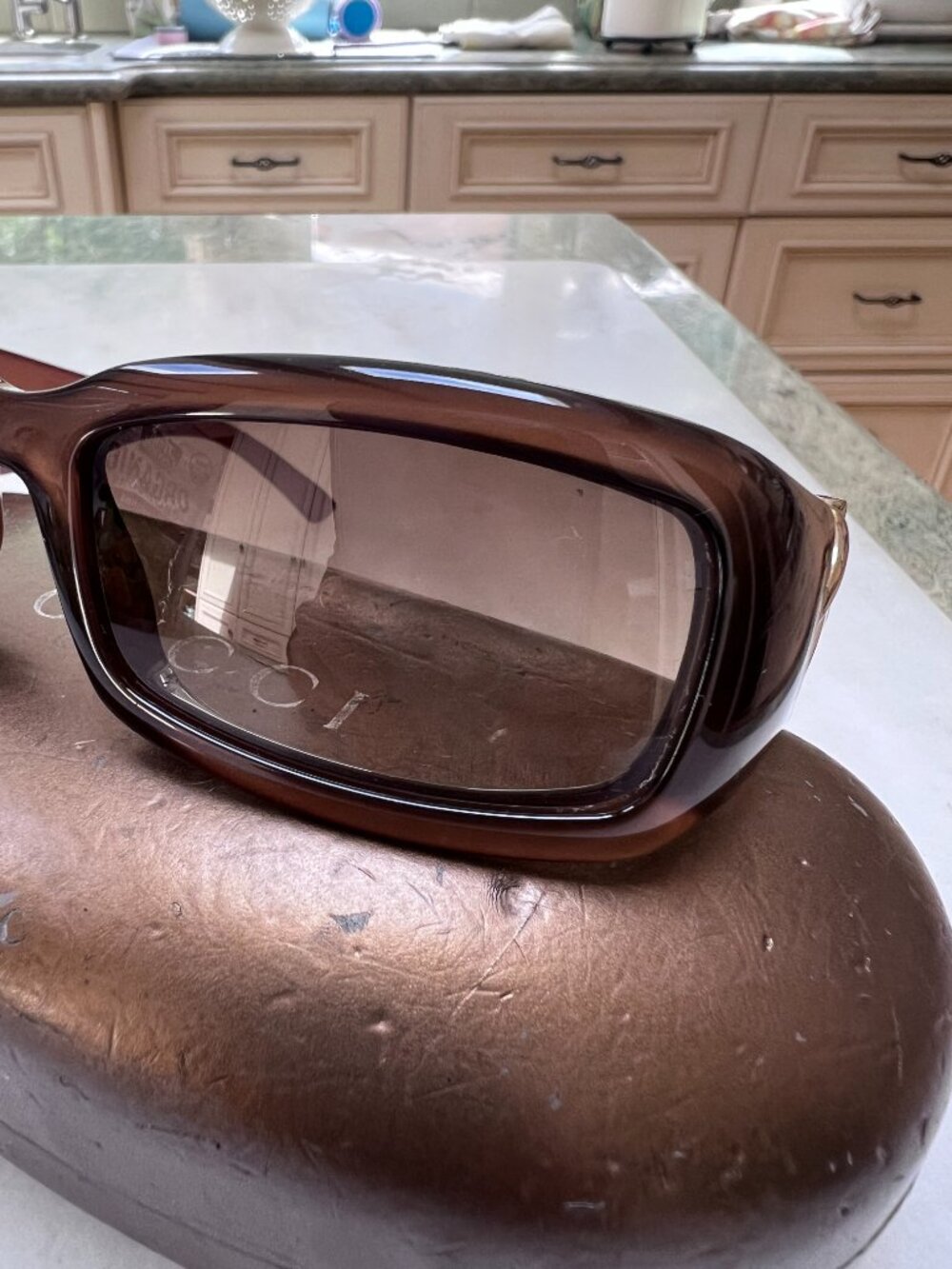 Gucci Vintage Snaffle Bit Sunglasses (Brown/Gold Color) - Picture 13 of 15